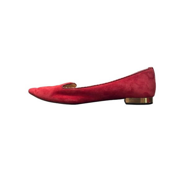 Tory Burch Red Suede Pointed Toe Flats Womens Size 7.5M - Picture 10 of 10